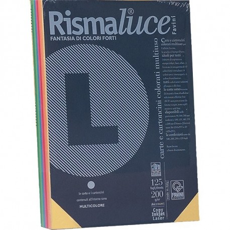 RISMALUCE FAVINI A4 200GR MIX (5) COLORI