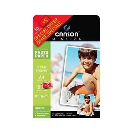 CARTA FOTOGRAFICA GLOSSY 10+5 A4 180GR