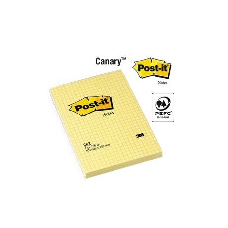 POST-IT 3M 662 GIALLO QUADRETTI