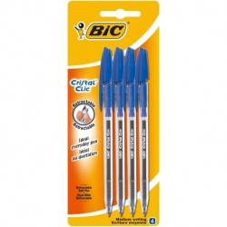 PENNE CRISTAL CLIC BLU P/M BIC BLISTER