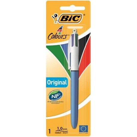 PENNA 4 COLORI PUNTA MEDIA BIC BLISTER