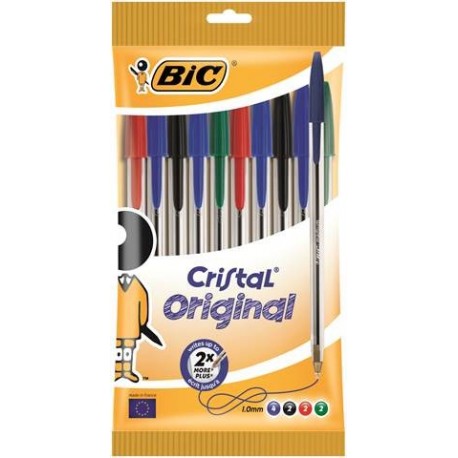 PENNE CRISTAL ASS. P/M BIC BLISTER 10PZ