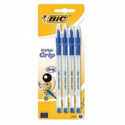 PENNE CRISTAL GRIP BLU BIC BLISTER 4PZ