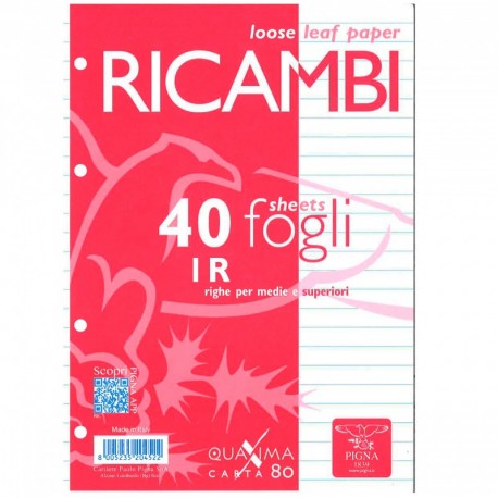 RICAMBI PIGNA A4 1R 80GR 40F.- 0062903