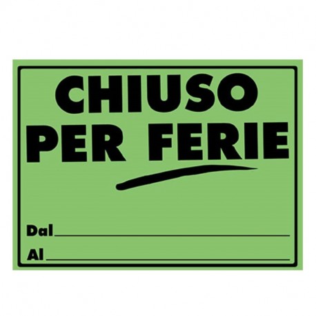 CARTONCINI CHIUSO PER FERIE FLUO 23X33