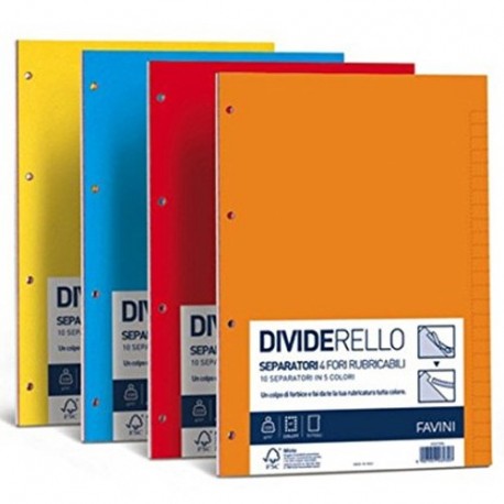 DIVISORI FAVINI DIVIDERELLO A4 5 COLORI