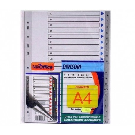 DIVISORI A-Z A4  PLASTIFICATO - 01NIK127