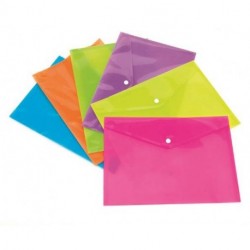 BUSTA CON BOTTONE A5 FLUO TQ - 2053