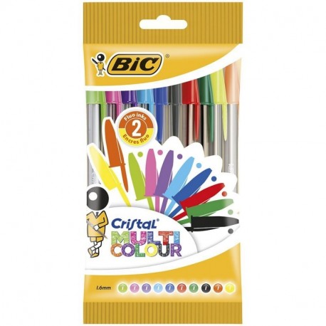 PENNE CRISTAL MULTICOLOR BIC BLISTER 10P