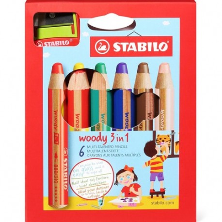 PASTELLONI STABILO WOODY 3 IN1 6PZ+