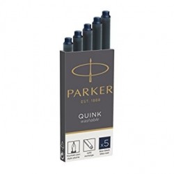 CARTUCCE PARKER QUICK 5PZ BLU/NERO -