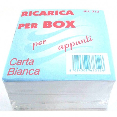 RICARICA PER BOX  9X9X4 CARTA BIANCA