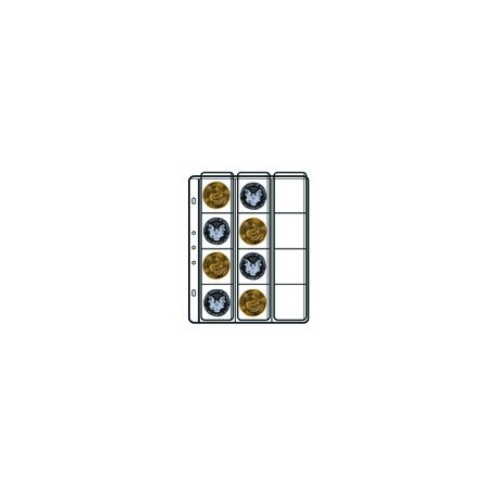 15 Fogli Porta Monete Per Raccoglitore - Tasche Da 5x5 Cm, PVC Trasparente, 20 Tasche Per Foglio, Standard 9 Fori