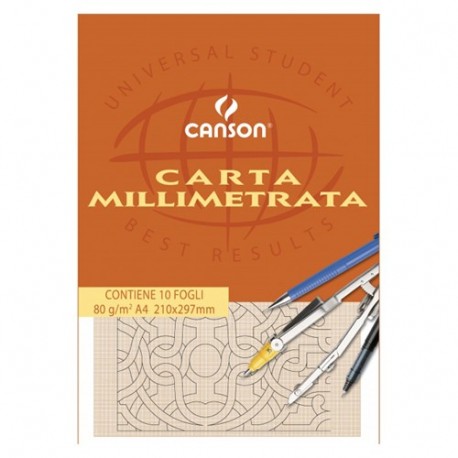 BLOCCO CANSON CARTA MILLIMETRATA A3 80GR