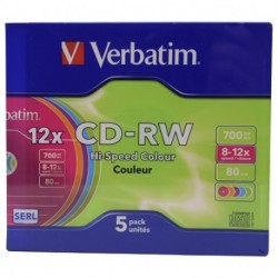CD-RW CF.5 PZ. VERBATIM SLIM - 43167