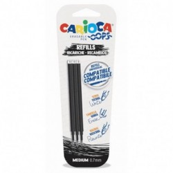 REFILL CARIOCA ERASABLE PEN NERO BL. 3PZ