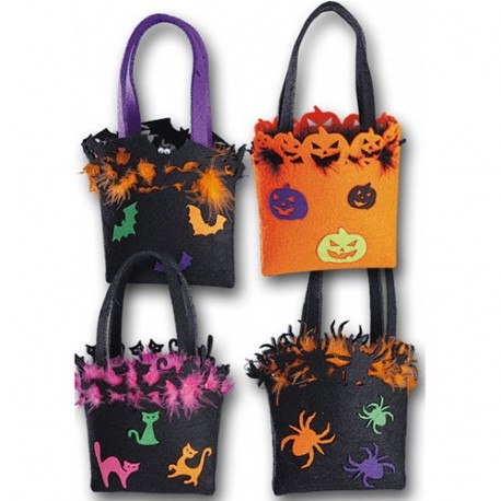 BORSINA HALLOWEEN C/PIUME 12X13CM -