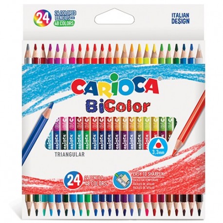 PASTELLI CARIOCA BI-COLOR TRIANG. 24PZ