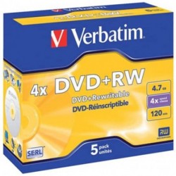 DVD+RW CF. 5 PZ JEWEL 43229 VERBATIM
