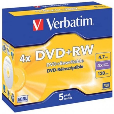 DVD+RW CF. 5 PZ JEWEL 43229 VERBATIM