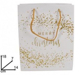 SHOPPER NATALE 18X14X7CM BIANCO