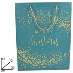 SHOPPER NATALE 42X33X12CM VERDE GLITTER