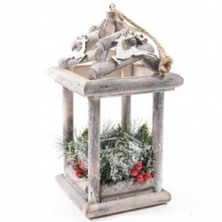 LANTERNA IN LEGNO FOREST H29X15X15CM  -