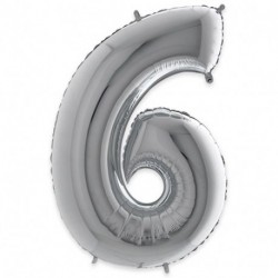 PALLONCINI MYLAR N°6 102CM ARGENTO 40"
