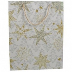 BORSA IN CARTA 33X25X10CM NATALE BIANCA