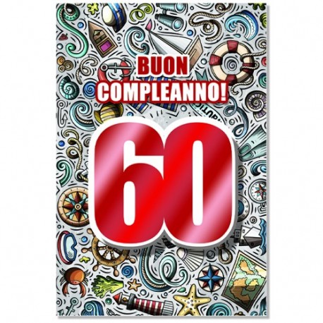 BIGLIETTO COMPLEANNO 3D DECENNI MAN 60