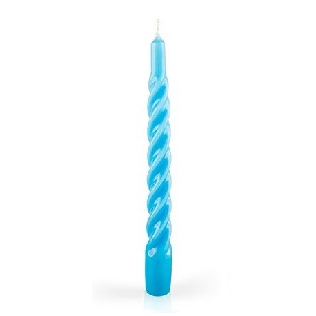 CANDELE TORTIGLIONE LACCATE AZZURRO