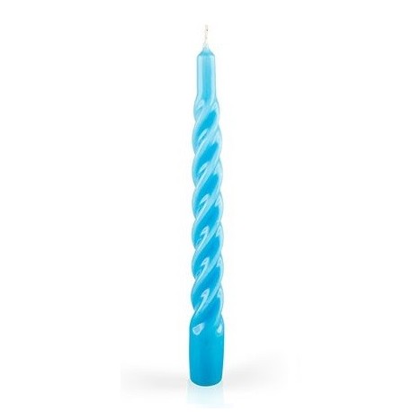 CANDELE TORTIGLIONE LACCATE AZZURRO