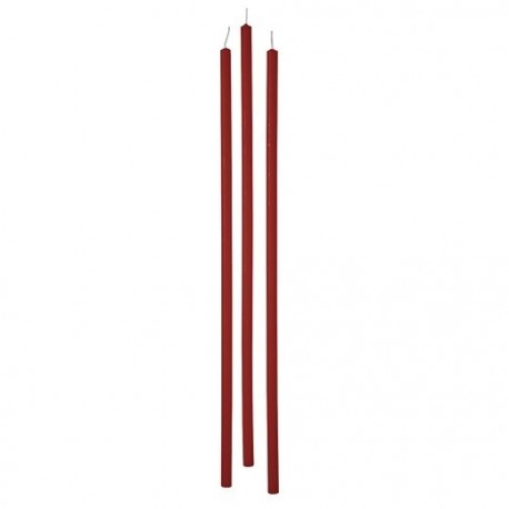 CANDELE STELO 37CM 12PZ ROSSO