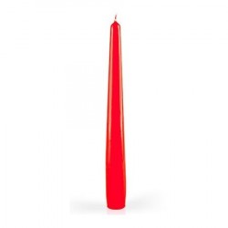 CANDELE CONICHE LACCATE ROSSO 20CM 6PZ