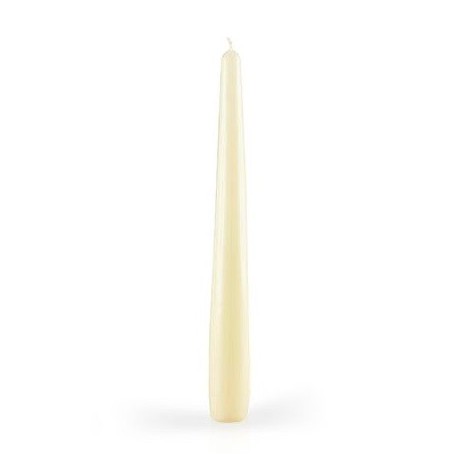 CANDELE CONICHE LACCATE AVORIO 20CM 6PZ