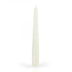 CANDELE CONICHE LACCATE BIANCO 20CM 6PZ