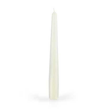 CANDELE CONICHE LACCATE BIANCO 20CM 6PZ