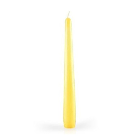 CANDELE CONICHE LACCATE GIALLO 20CM 6PZ