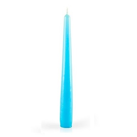 CANDELE CONICHE LACCATE AZZURRO 20CM