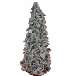 ALBERO LEGNO BIANCO GLITTER 65CM