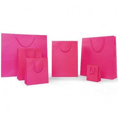 BORSA IN CARTA 36X41+12CM FUCSIA MANICO