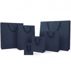 SHOPPER T/U 16X19+8CM BLU MANICO