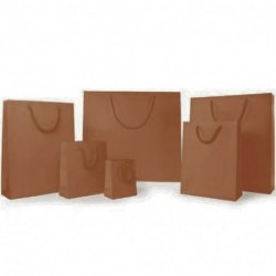 SHOPPER T/U 27X37+12CM MARRONE MANICO