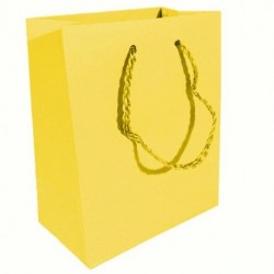 BORSA IN CARTA 27X37+12CM GIALLO MANICO