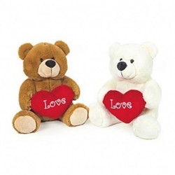 PELUCHE ORSO C/CUORE LOVE 25CM -