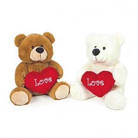 PELUCHE ORSO C/CUORE LOVE 25CM -