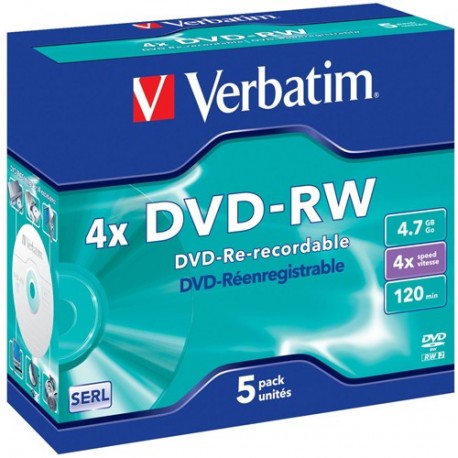 DVD-RW CF.5 PZ. VERBATIM JEWEL 120MIN 4X