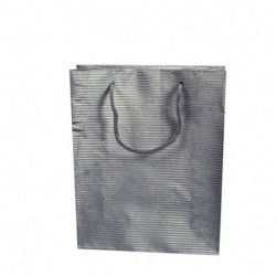 BORSA IN CARTA 33X25X9CM SILVER
