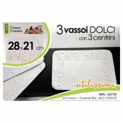 3 VASSOI DOLCI + 3 CENTRINI 21X28 -