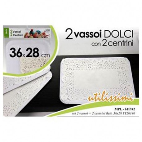 2 VASSOI DOLCI + 2 CENTRINI 28X36 -